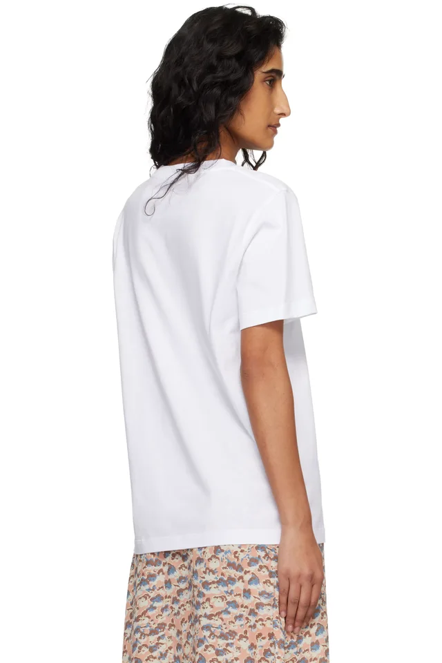 White Cotton Flocked Marni Logo T-shirt, photo 3 of 4 from SSENSE