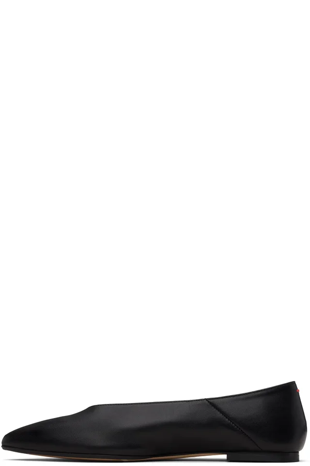 Aeyde Black Moa Pointed-Toe Flats, photo 3 of 5 from SSENSE