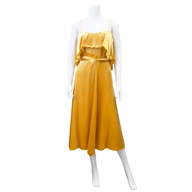 Valentino Garavani Crystal Embellished Ruffled Velvet Midi Dress in Velvet from Clotheshorse Anonymous