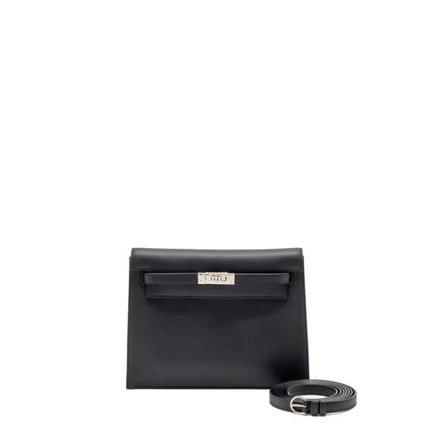 Hermès Kelly Danse Swift Black SHW Stamp K in Black Swift leather from EMIER
