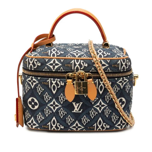 Blue Louis Vuitton Monogram Since 1854 Vanity Case PM in Blue Woven leather from Designer Revival