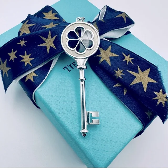 Tiffany & Co. Large Diamond Flower Key Charm In Sterling Silver With Packaging in silver|gray from Poshmark