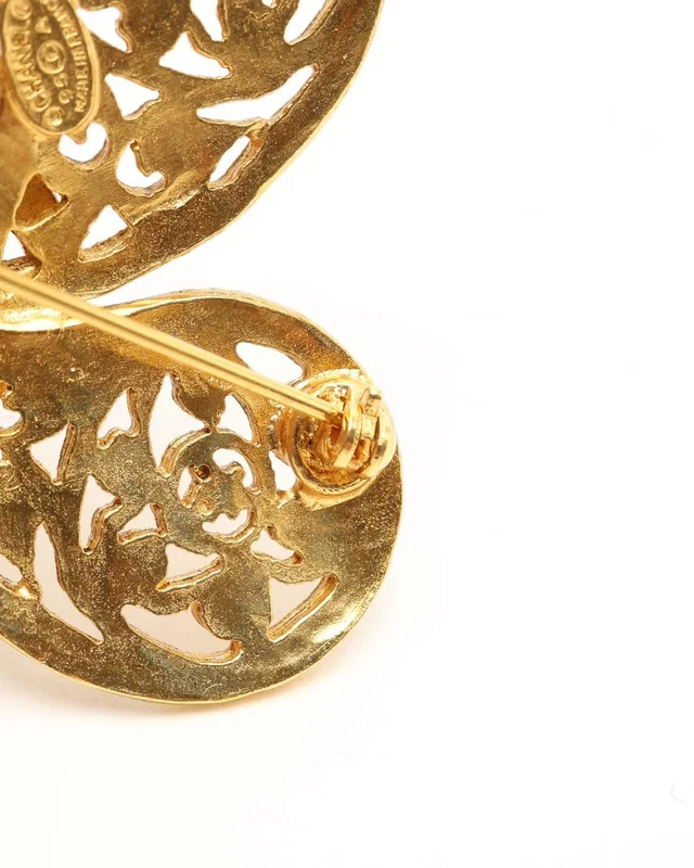 Chanel Vintage Coco Mark Brooch in Silk from A Retro Tale, photo 4 of 4