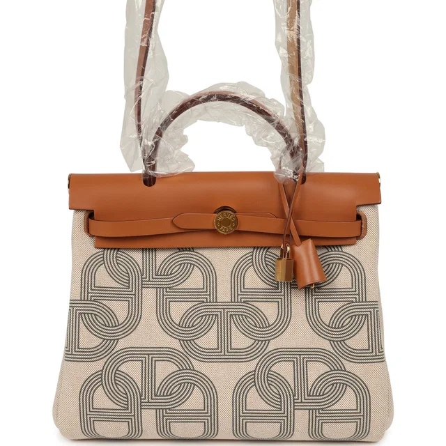 Hermès Herbag Zip PM 31 "Circuit 24" Naturel in Grey Canvas from Madison Avenue Couture