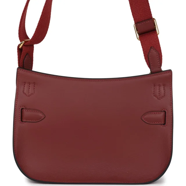 Hermès Jypsiere Mini Rouge H Swift Gold Hardware in Burgundy Swift from Madison Avenue Couture, photo 4 of 9