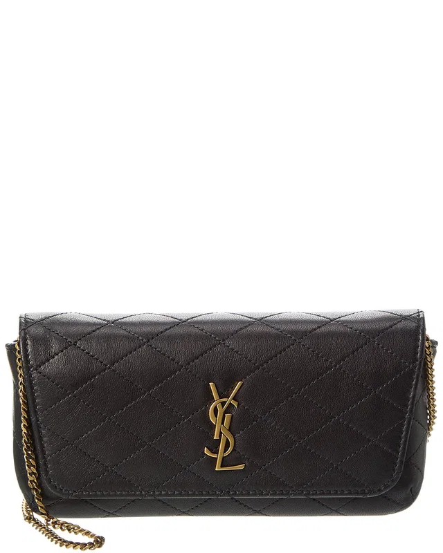 Saint Laurent Gaby Chain Quilted Leather Phone Holder, image 1 of 1 from Rue La La