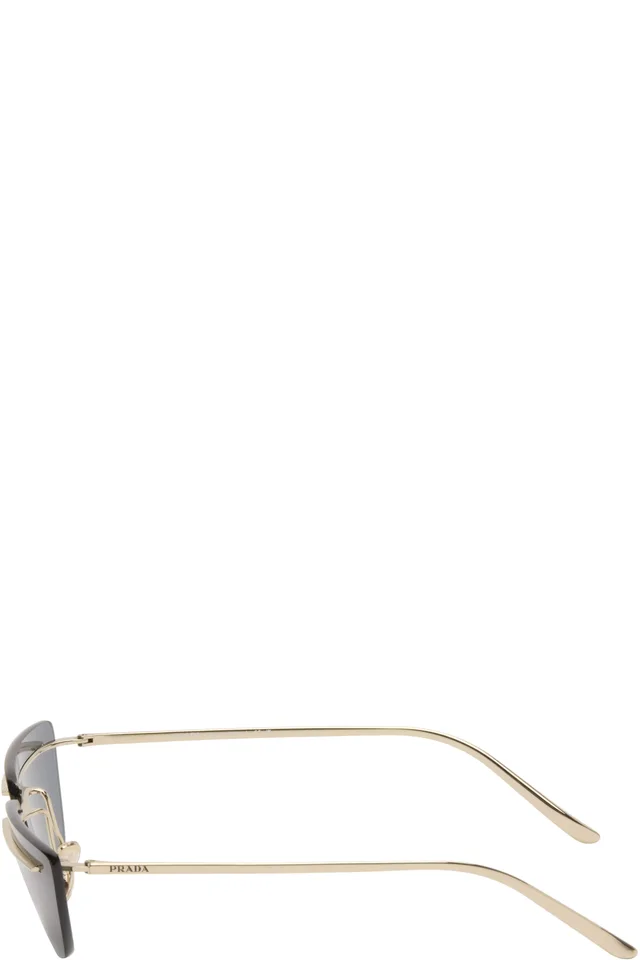 Prada Eyewear Gold Cat-Eye Sunglasses, photo 3 of 4 from SSENSE