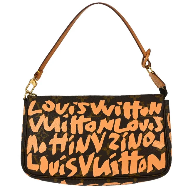 Louis Vuitton Beige Graffiti Pochette Accessoires Handbag M92193 in Beige Canvas from AMORE Vintage Tokyo
