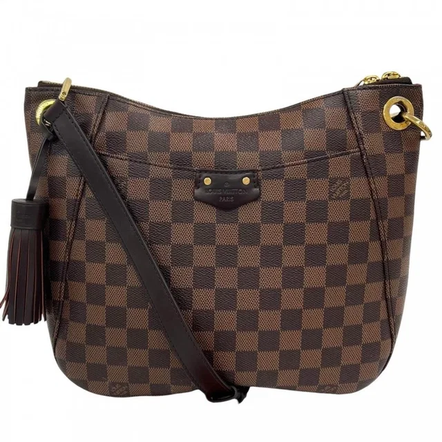 Louis Vuitton Shoulder Bag South Bank Damier Canvas Brown Gold in Brown Canvas from The Reluxe