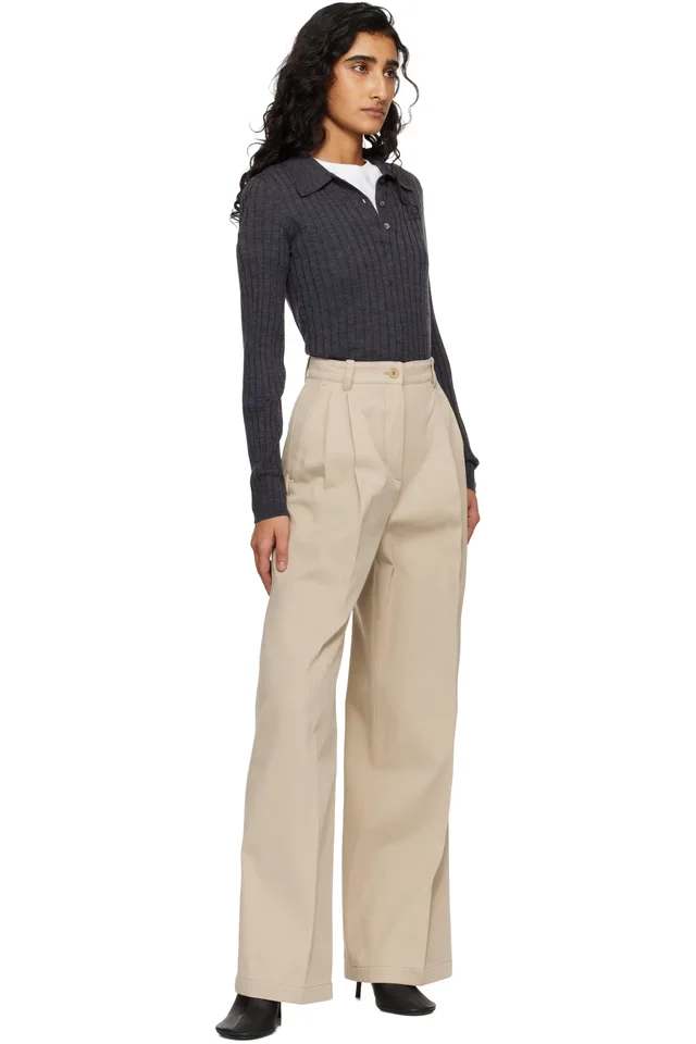 A.P.C. Beige Ginny Trousers, photo 4 of 4 from SSENSE