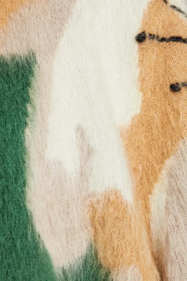 Valentino Garavani Jacquard-Knit Mohair-Blend Hooded Coat in Green, photo 4 of 4 from THE OUTNET