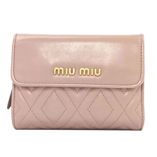 Miu Miu Miu Logo Bi-Fold Leather Wallet For Women in multicolor Leather from Grailed