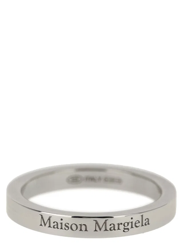 Maison Margiela Logo-Engraved Sterling Silver Ring — Rings in Silver from HEWI