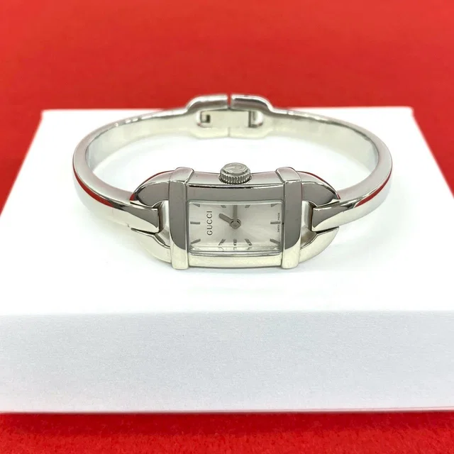 Gucci Bangle Watch Stainless Steel Quartz Wristwatch Silver in Silver from The Reluxe