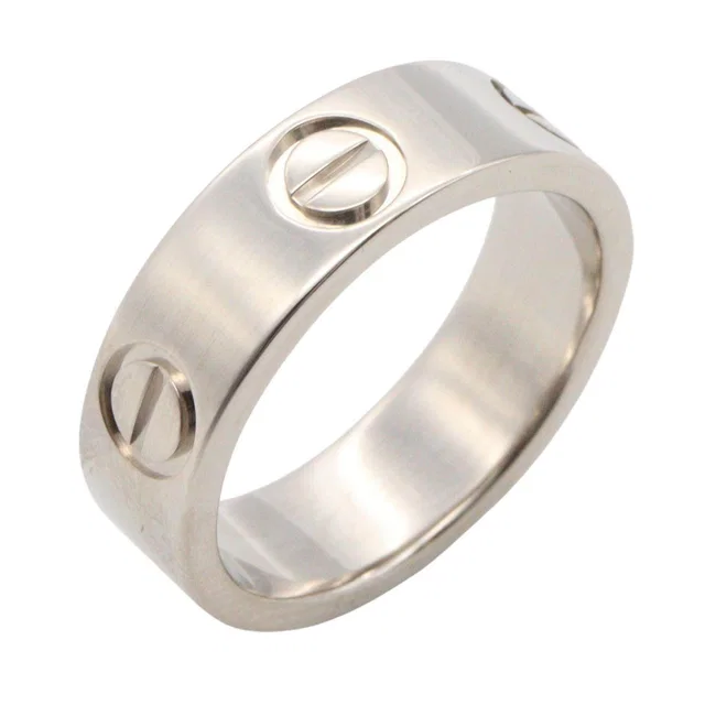 Cartier Love Au750 White Gold Ring Size 47 in White from LuxUness