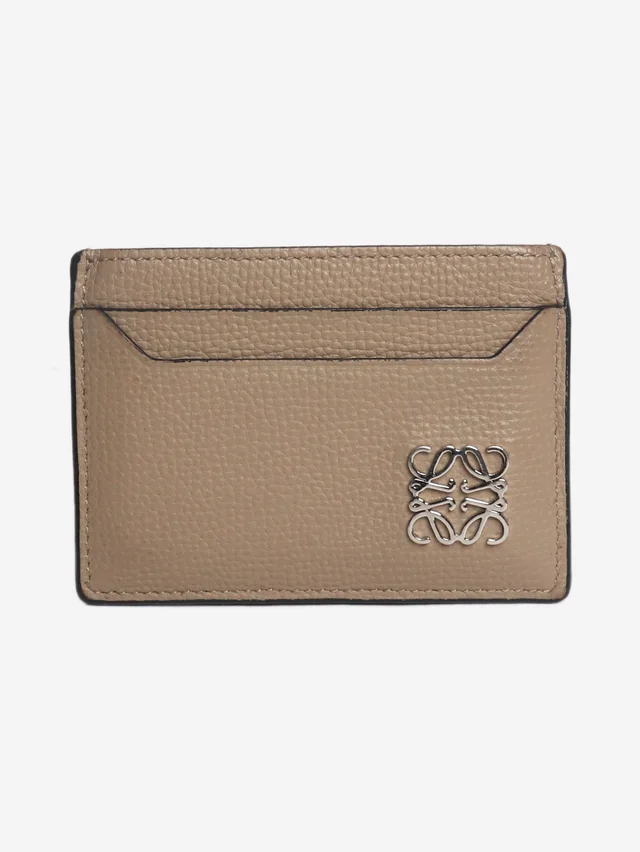 Loewe Taupe Anagram leather cardholder in Taupe Leather from Sign of the Times