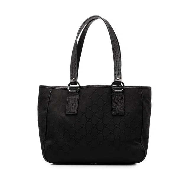 Black Gucci GG Canvas Tote in Black Canvas from Designer Revival