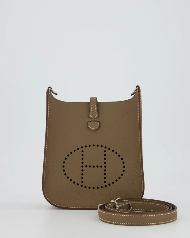 Hermès Mini Evelyne Sellier Bag in Taupe Epsom leather from Sellier