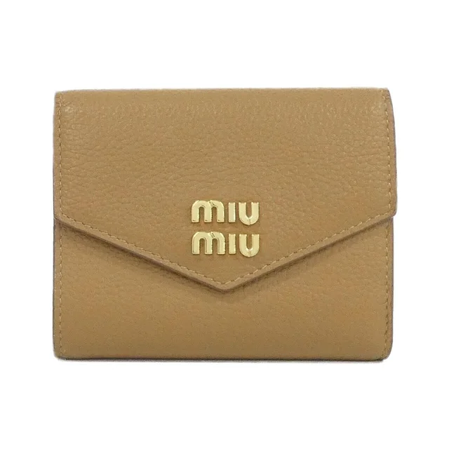 Miu Miu 5MH040 Wallet in CARAMEL / GOLD metal fittings VIT.DAINO from KOMEHYO