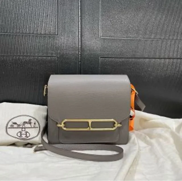 Hermès Roulis 19 Pewter Gray Gold Buckle A Engraving in Grey from Luxury Promise