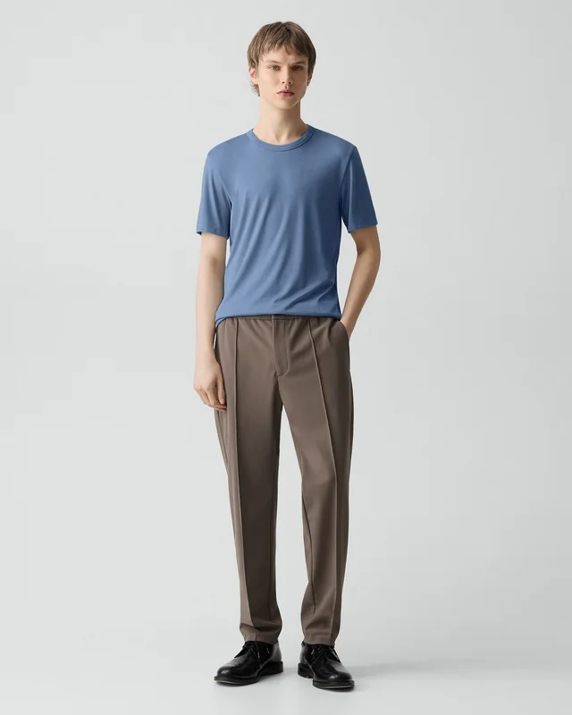 Theory Essential Tee in Anemone Modal Jersey in BERING 67% Modal, 30% Polyester, 3% Spandex, photo 12 of 12 from Theory