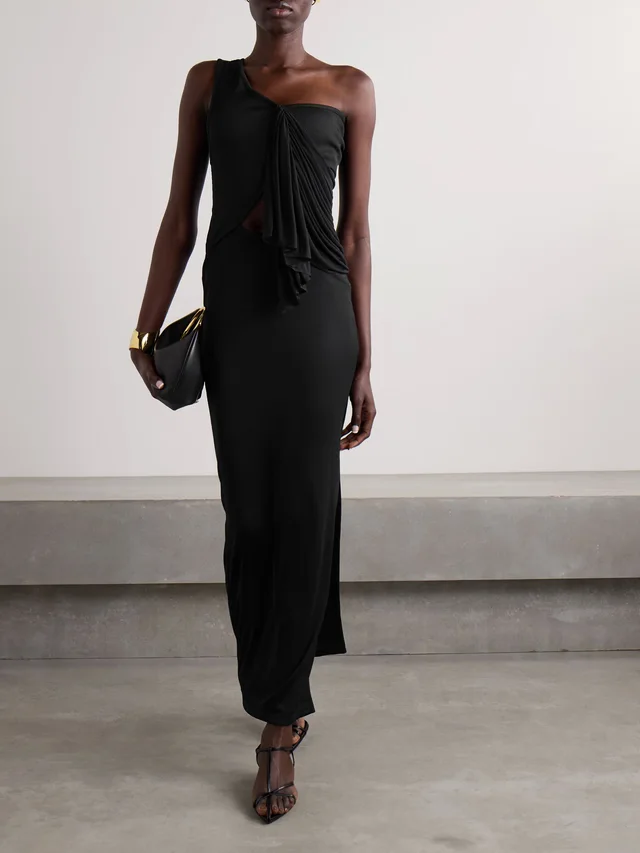 CHRISTOPHER ESBER Seneca Swirl convertible draped ribbed-knit and jersey gown in Black, photo 2 of 2 from NET-A-PORTER (Canada)