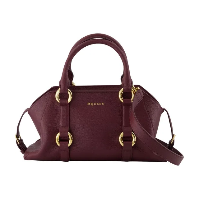 Alexander McQueen Top Handle Bag — Burgundy Calfskin in Burgundy Calfskin from HEWI