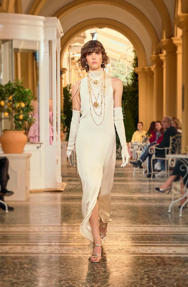 Chanel Resort Cream Silk Gown in White Silk from HEWI