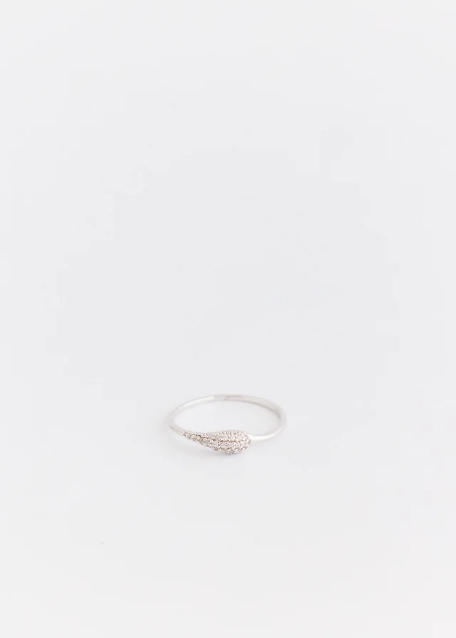 Incu Collection Silver Crystal Teardrop Ring in Metallic from Incu, photo 1 of 1