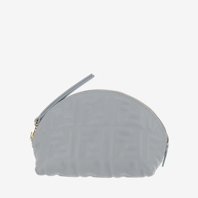 Fendi Ff Jacquard Leather Clutch — Blue in Blue Leather from HEWI