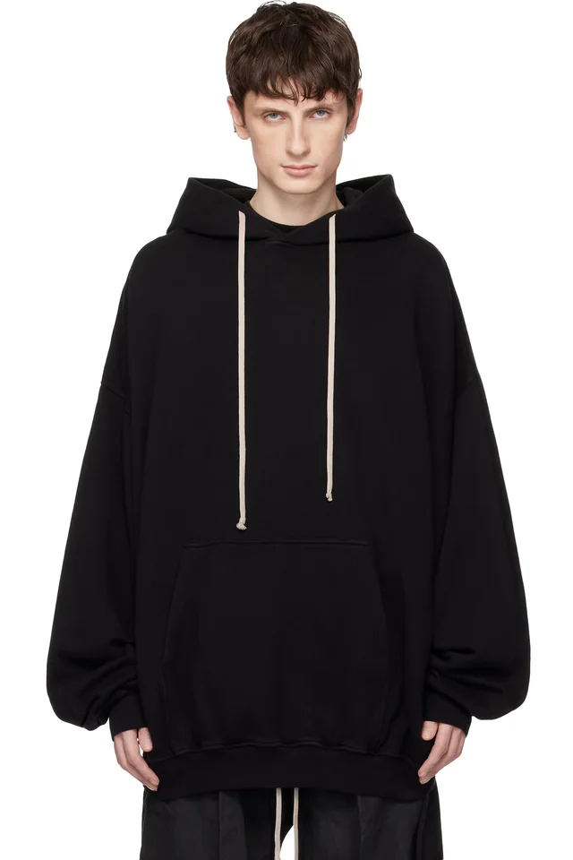 Rick Owens DRKSHDW Black Temple Hun Hoodie, image 1 of 1 from SSENSE