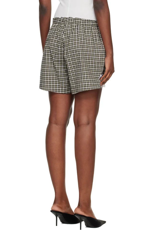 Martine Rose Black & Khaki French Knickers Shorts, photo 3 of 4 from SSENSE