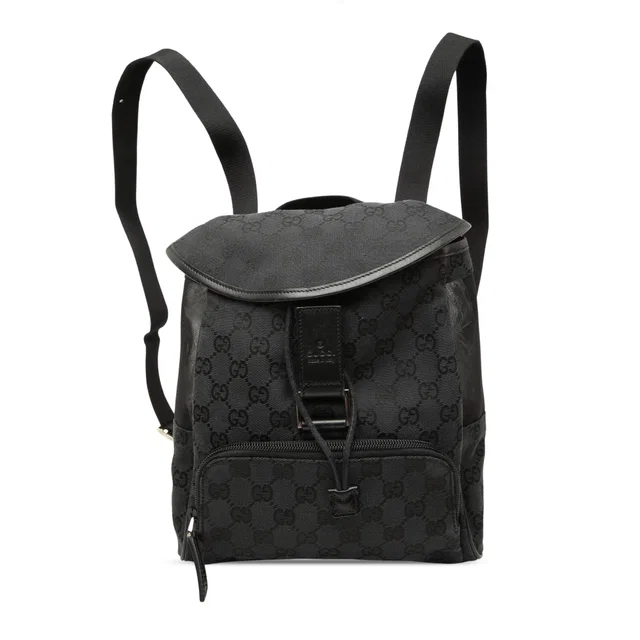 Black Gucci GG Canvas Backpack in Black Canvas from Designer Revival