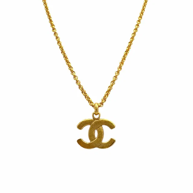 Chanel Vintage Necklace Cocomark Gold Accessory 29 in Gold from Luxury Promise