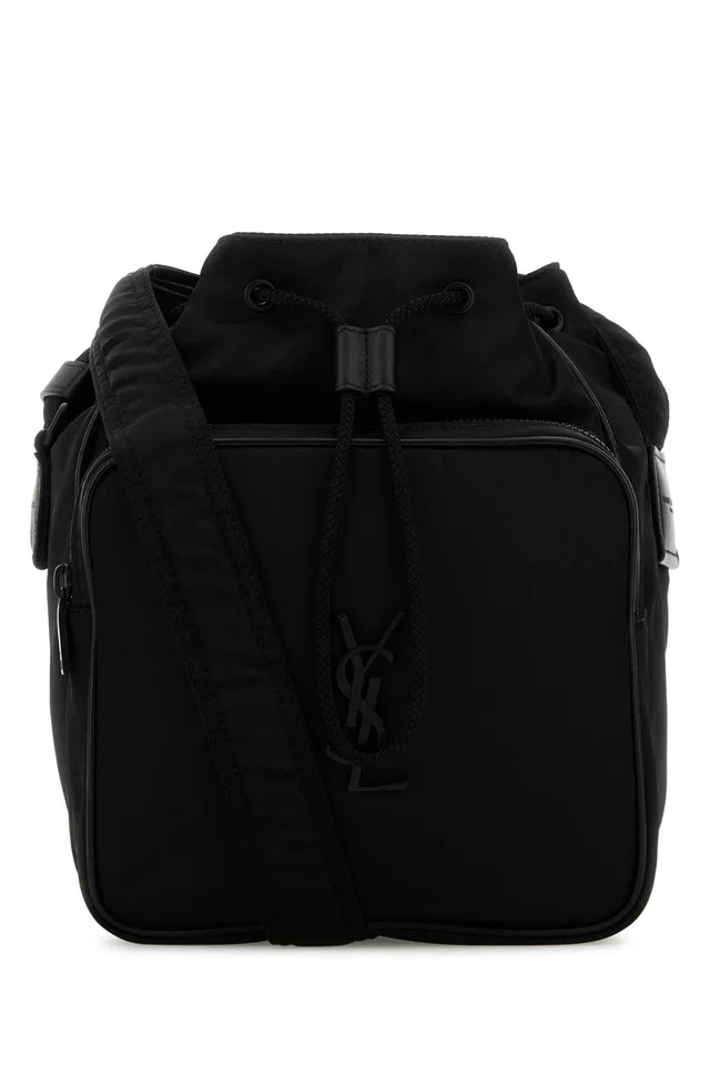 Saint Laurent Bucket Bag — Black in Black Nylon from HEWI