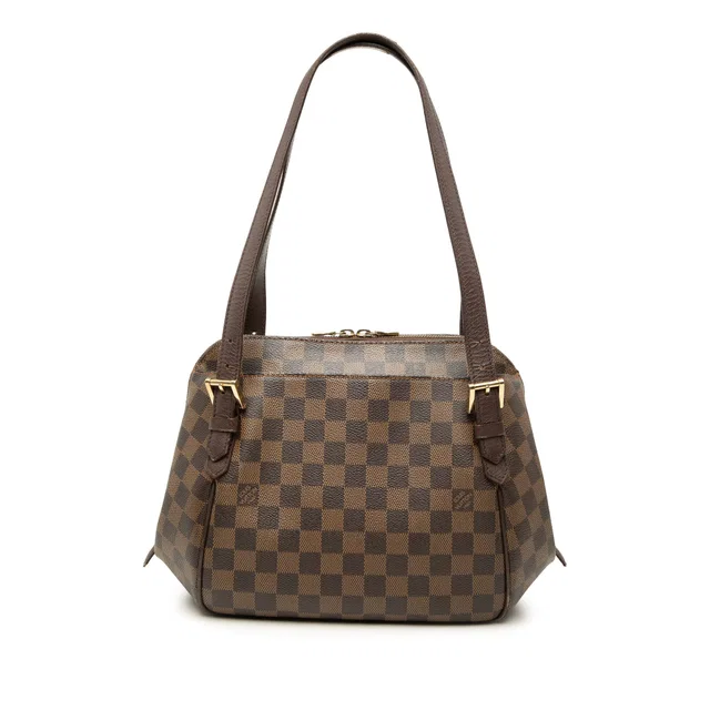 Brown Louis Vuitton Damier Ebene Belem MM Shoulder Bag in Brown Canvas from Designer Revival
