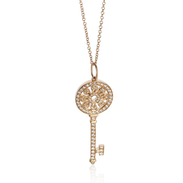 Tiffany & Co. Rose Gold Diamond Medium Model Petals Key Pendant 18k in Pink from HEWI