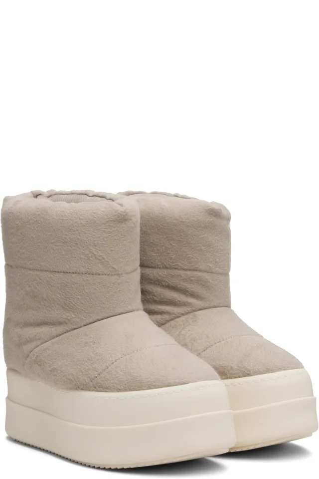 Rick Owens DRKSHDW Taupe Concordians Mega Bumper Low Lunar Boots, photo 4 of 5 from SSENSE