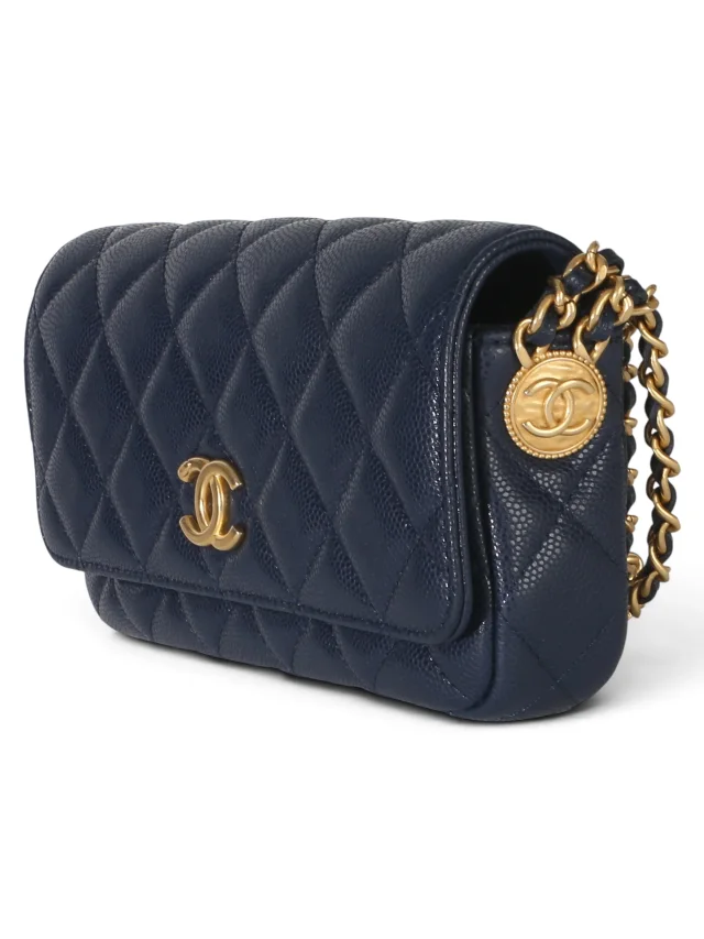 Chanel Navy Caviar Twist Your Buttons Phone Holder in Navy Caviar leather from Season 2 Consign, photo 2 of 9