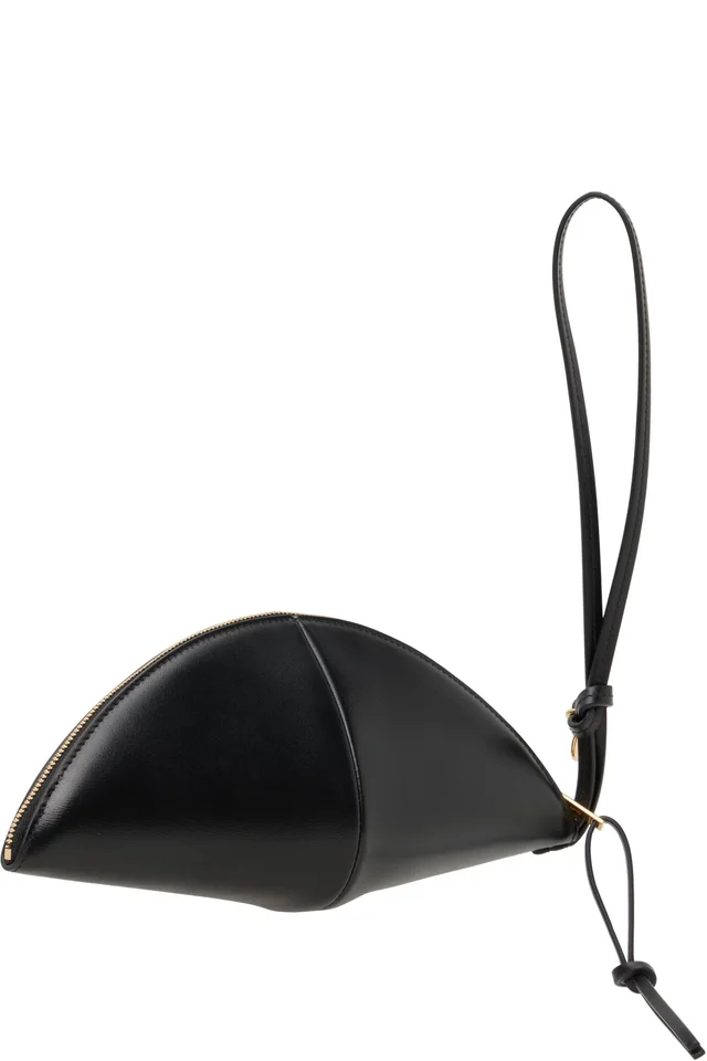 Jil Sander Black Curve Medium Clutch, photo 3 of 4 from SSENSE