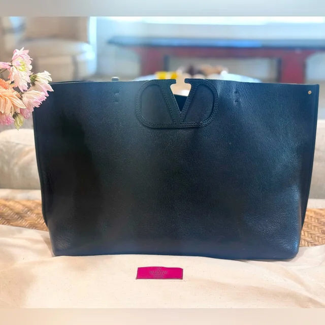 Vlogo Valentino Garavani Tote Bag Leather Black in black Leather from Poshmark
