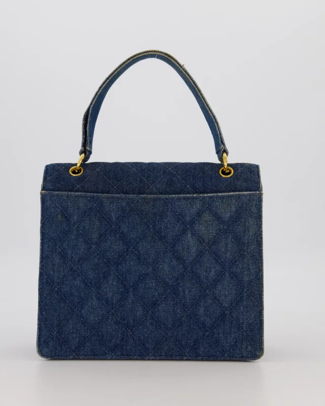 Chanel Vintage Denim Medium Top Handle Bag in Denim from Sellier, photo 5 of 18