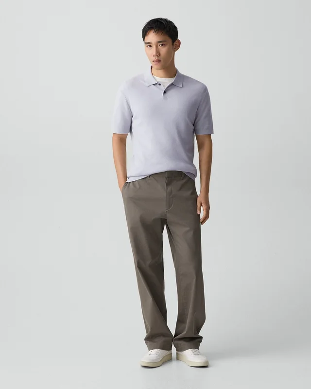Theory Goris Textured Polo Shirt in Light Bilen, photo 6 of 6 from Theory