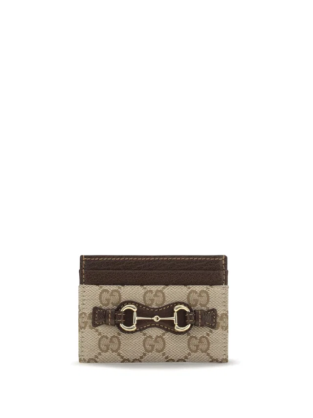 Gucci Horsebit Card Case — Beige Cotton Wallet in Beige Coated canvas from HEWI