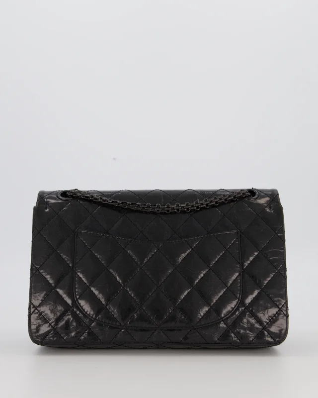 Chanel Black Reissue 226 Medium Double Flap Bag in Patent Leather with So Black Hardware in Black Patent leather from Sellier, photo 6 of 19