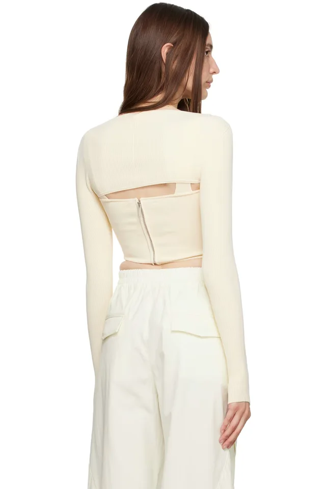 Dion Lee Beige Pointelle Tank Top, photo 3 of 3 from SSENSE