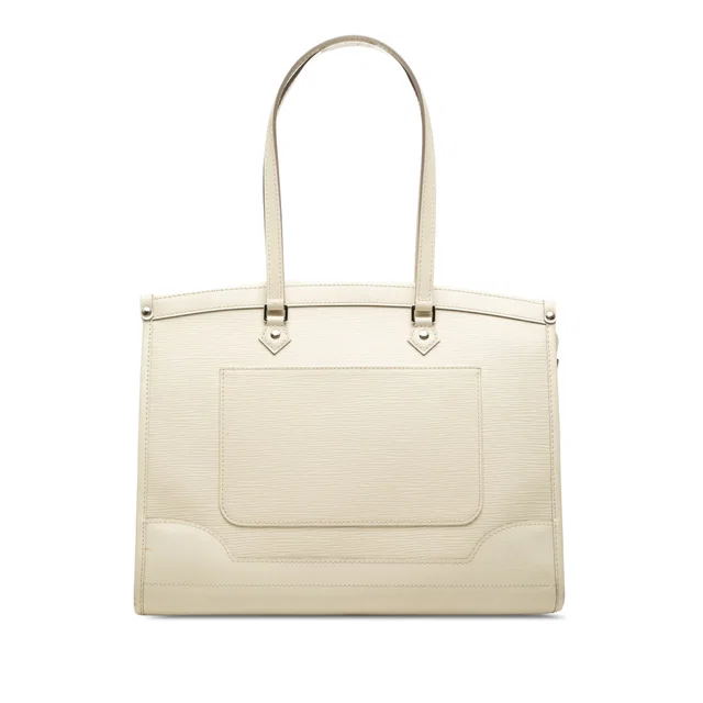 White Louis Vuitton Epi Madeleine GM Shoulder Bag in White Leather from Designer Revival