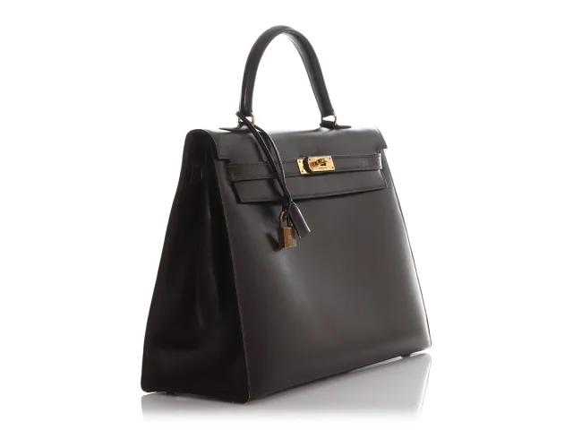 Hermès Vintage Brown Box Calfskin Kelly 35 in Brown Calfskin from Ann's Fabulous Finds, photo 1 of 1