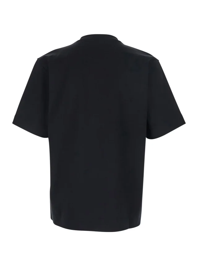 Fendi Black Crew Neck T-Shirt with FF Embroidery on the Front in Cotton for Men in Black 100% Cotton, photo 2 of 5 from Gaudenzi Boutique