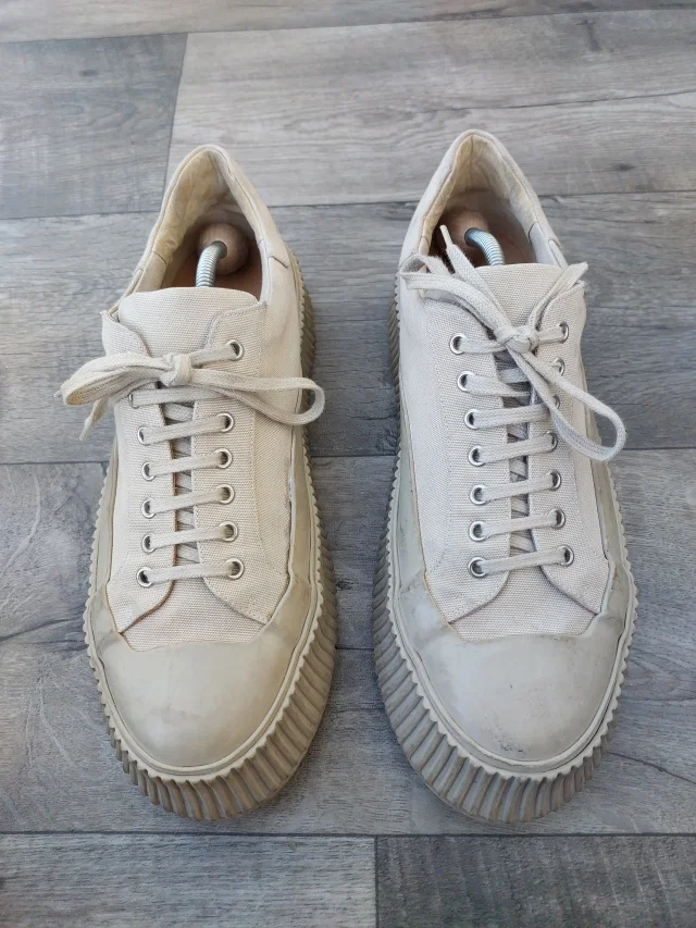 Jil Sander Cloth Trainers in Beige, Men's (Size 11) in white|neutral from Grailed